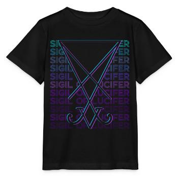Seal of Lucifer Pentagram Occult Magic - Stanley/Stella MINI CREATOR Kids’ T-Shirt - black - Front - Mikhail (115cm)