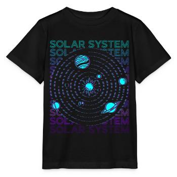 Solar System Retro - Stanley/Stella MINI CREATOR Kids’ T-Shirt - black - Front - Mikhail (115cm)