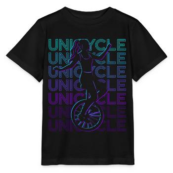 Unicycling Unicycling Unicycle Retro - Stanley/Stella MINI CREATOR Kids’ T-Shirt - black - Front - Mikhail (115cm)