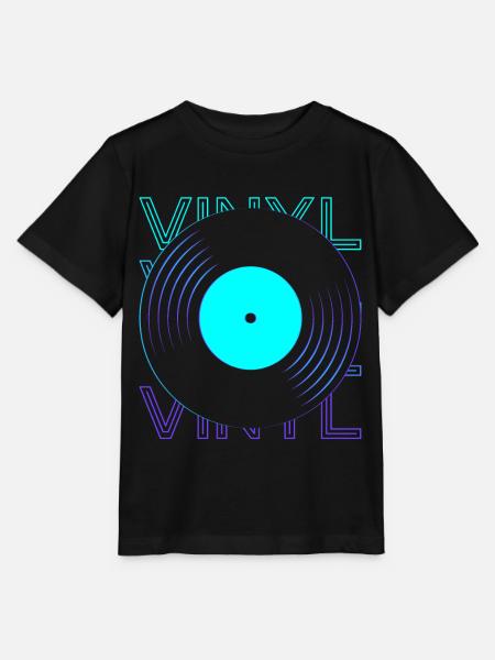 Vinyl-Schallplatte Vinyl-Schallplattenspieler Phon - T-shirt MINI CREATOR barn från Stanley/Stella - svart