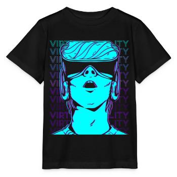 VR Virtual Reality Gamer Retro - Stanley/Stella MINI CREATOR Kids’ T-Shirt - black - Front - Mikhail (115cm)
