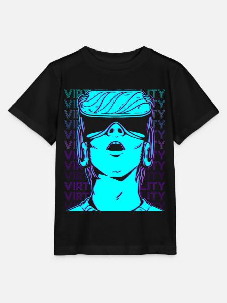 VR Virtual Reality Gamer Retro - Stanley/Stella Kinder T-Shirt MINI CREATOR - Schwarz