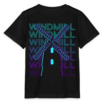 Windmill Retro - Stanley/Stella MINI CREATOR Kids’ T-Shirt - black - Front - Mikhail (115cm)