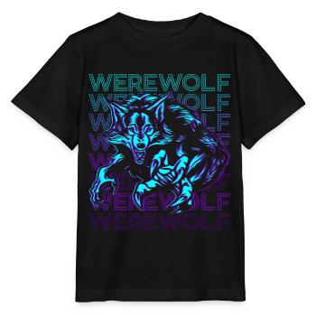 Werewolf Retro - Stanley/Stella MINI CREATOR Kids’ T-Shirt - black - Front - Mikhail (115cm)