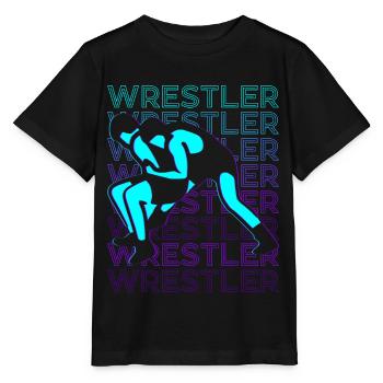 Ringer Wrestling Retro - Stanley/Stella MINI CREATOR Kids’ T-Shirt - black - Front - Mikhail (115cm)