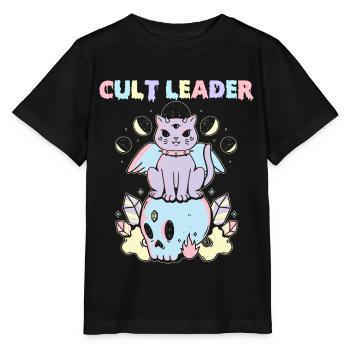 Chef de culte Pastel Goth Cat Skull Occult - T-shirt bio MINI CREATOR Stanley/Stella Enfant - noir - Devant - Mikhail (115cm)