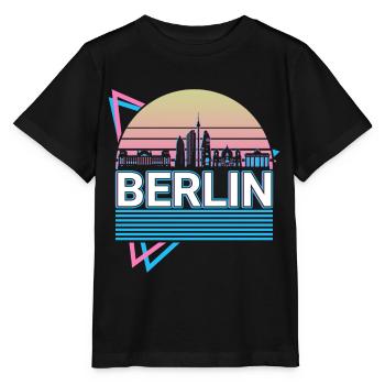 Berlin City Skyline Cityscape Rétro - T-shirt bio MINI CREATOR Stanley/Stella Enfant - noir - Devant - Mikhail (115cm)
