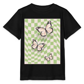 Dänische Pastell-Ästhetik Schmetterlinge - Stanley/Stella Kinder T-Shirt MINI CREATOR  - Schwarz - Vorne - Mikhail (115cm)