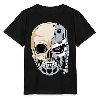 Cyborg-Schädel Cyber-Ästhetik - Stanley/Stella Kinder T-Shirt MINI CREATOR  - Schwarz - Vorne - Mikhail (115cm)