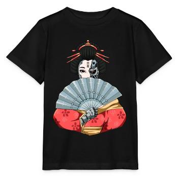 Cyborg Geisha Cyber Aesthetics - Stanley/Stella MINI CREATOR Kids’ T-Shirt - black - Front - Mikhail (115cm)