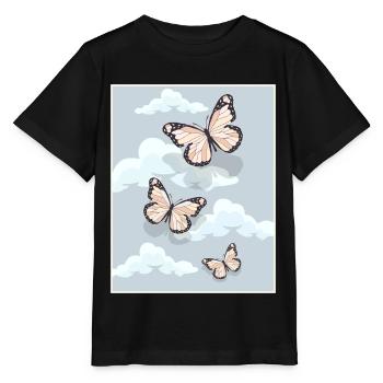 Dänische Pastell-Ästhetik Schmetterlinge - Stanley/Stella Kinder T-Shirt MINI CREATOR  - Schwarz - Vorne - Mikhail (115cm)