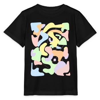 Pastel Danois Esthétique Rétro Pastel Motif - T-shirt bio MINI CREATOR Stanley/Stella Enfant - noir - Devant - Mikhail (115cm)
