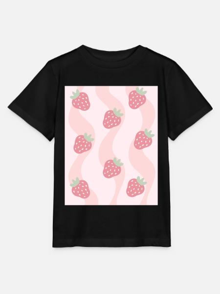 Dänische Pastell-Ästhetik-Erdbeeren - Stanley/Stella Kinder T-Shirt MINI CREATOR - Schwarz