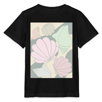 Dänische Pastell-Ästhetik Muschel - Stanley/Stella Kinder T-Shirt MINI CREATOR  - Schwarz - Vorne - Mikhail (115cm)