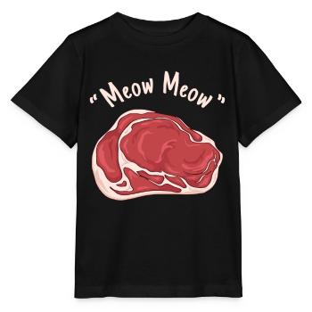 Meatcore Aesthetics Meow-Meow Meat - Stanley/Stella MINI CREATOR Kids’ T-Shirt - black - Front - Mikhail (115cm)