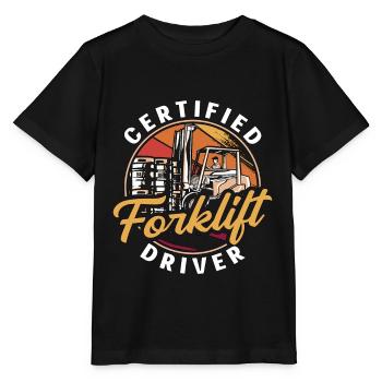 Chariot élévateur à fourche Entrepôt Chariot élévateur à fourche Cadeau - T-shirt bio MINI CREATOR Stanley/Stella Enfant - noir - Devant - Mikhail (115cm)