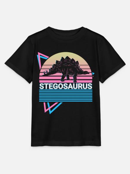 Stegosaurus Dinosaurier Retro - Stanley/Stella Kinder T-Shirt MINI CREATOR - Schwarz