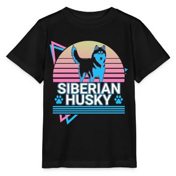 Sibérie Husky Rétro - T-shirt bio MINI CREATOR Stanley/Stella Enfant - noir - Devant - Mikhail (115cm)