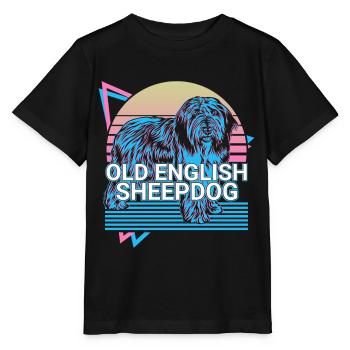 Old English Sheepdog Retro - Stanley/Stella MINI CREATOR Kids’ T-Shirt - black - Front - Mikhail (115cm)