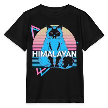 Chat de l’Himalaya Rétro - T-shirt bio MINI CREATOR Stanley/Stella Enfant - noir - Devant - Mikhail (115cm)