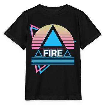 Symbole de l’élément de feu Pagan Wicca Wic - T-shirt bio MINI CREATOR Stanley/Stella Enfant - noir - Devant - Mikhail (115cm)