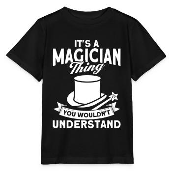 Magician Party Magic Tricks Performer Magician - Stanley/Stella MINI CREATOR Kids’ T-Shirt - black - Front - Mikhail (115cm)
