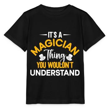 Magician Party Magic Tricks Performer Magician - Stanley/Stella MINI CREATOR Kids’ T-Shirt - black - Front - Mikhail (115cm)