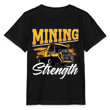 Mining Trucker Mining Strength Coal Mine Truck - Stanley/Stella MINI CREATOR Kids’ T-Shirt - black - Front - Mikhail (115cm)