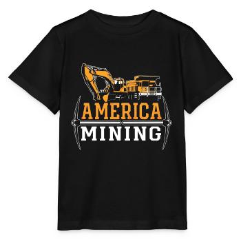 Mining Trucker America Mining Mine Coal Mine Truck - Stanley/Stella MINI CREATOR Kids’ T-Shirt - black - Front - Mikhail (115cm)