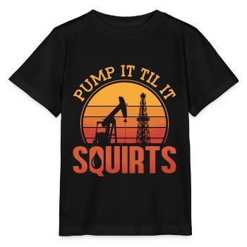 OilField Workers Pump until It Sprays Oil Rig - Stanley/Stella MINI CREATOR Kids’ T-Shirt - black - Front - Mikhail (115cm)