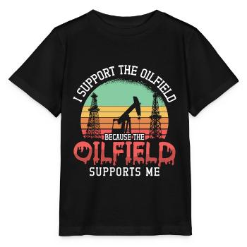 Oilfield workers I support Oilfield Plant Retro - Stanley/Stella MINI CREATOR Kids’ T-Shirt - black - Front - Mikhail (115cm)