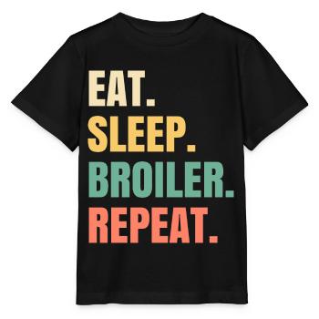 Eat Sleep Broiler Repeat Poulet rôti - T-shirt bio MINI CREATOR Stanley/Stella Enfant - noir - Devant - Mikhail (115cm)