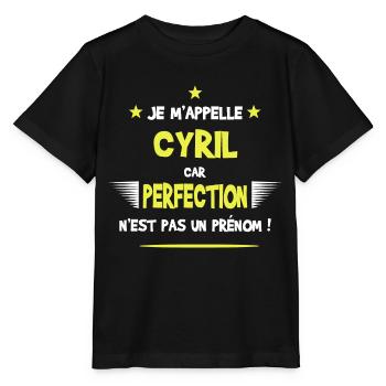 Cyril cadeau humour et drôle - T-shirt bio MINI CREATOR Stanley/Stella Enfant - noir - Devant - Mikhail (115cm)