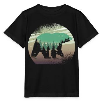 Ours grizzly - T-shirt bio MINI CREATOR Stanley/Stella Enfant - noir - Devant - Mikhail (115cm)