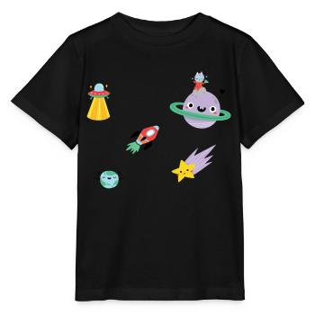 Space - Stanley/Stella Kinder T-Shirt MINI CREATOR  - Schwarz - Vorne - Mikhail (115cm)
