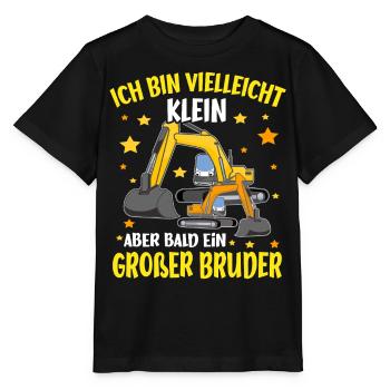 Ich bin bald ein Großer Bruder Bagger - Stanley/Stella Kinder T-Shirt MINI CREATOR  - Schwarz - Vorne - Mikhail (115cm)