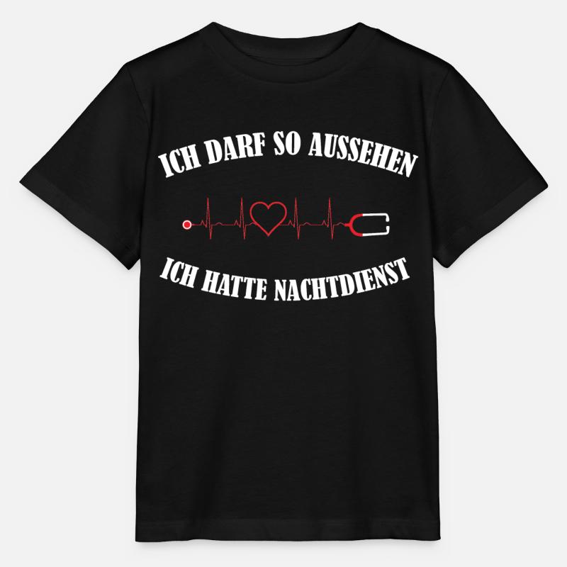 Lustiges Nachtdienst Krankenschwester EKG Geschenk - Stanley/Stella Kinder T-Shirt MINI CREATOR  - Schwarz