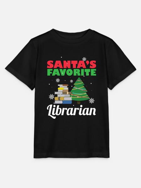 Santa's favoriete bibliothecaris kerstkostuum Lu - Stanley/Stella Kinder-T-shirt MINI CREATOR - zwart