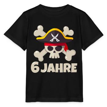 6e anniversaire pirate cadeau garçon 6 ans - T-shirt bio MINI CREATOR Stanley/Stella Enfant - noir - Devant - Mikhail (115cm)