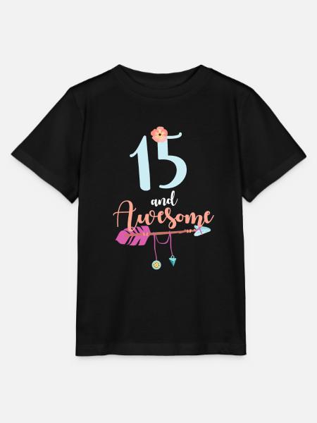 Tiener 15 jaar 2006 15e verjaardag meisje vrouw - Stanley/Stella Kinder-T-shirt MINI CREATOR  - zwart