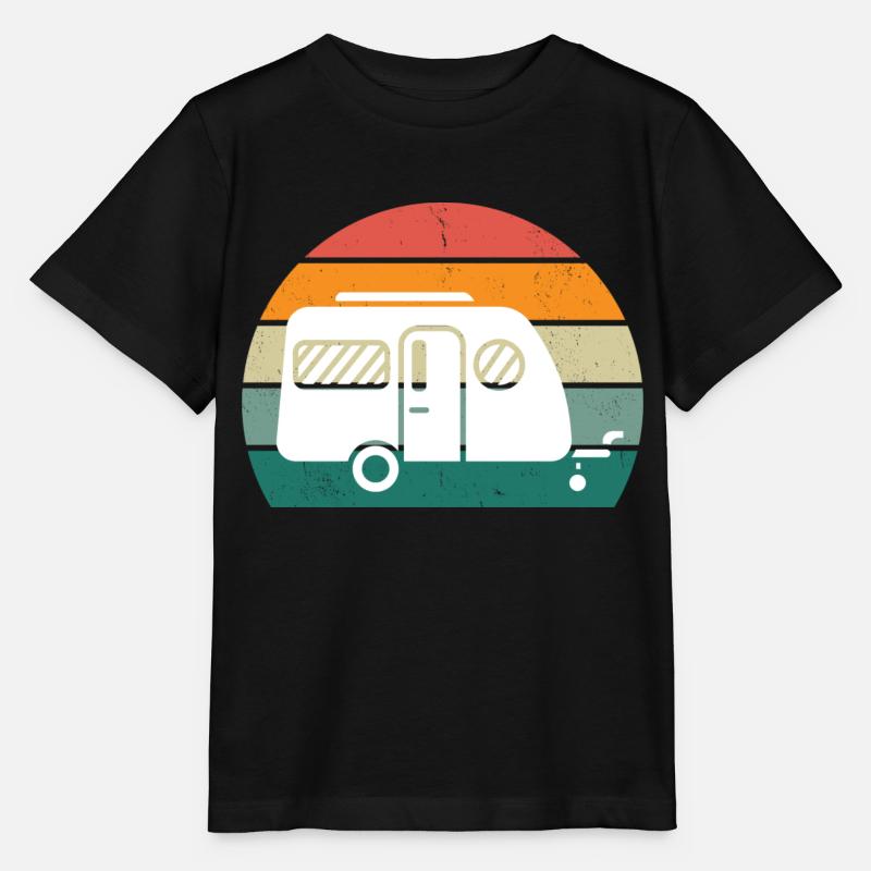 Retro Wohnwagen - Stanley/Stella Kinder T-Shirt MINI CREATOR  - Schwarz