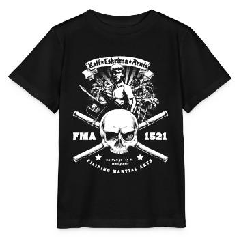 Eskrima Kali Arnis Conception du crâne - T-shirt bio MINI CREATOR Stanley/Stella Enfant - noir - Devant - Mikhail (115cm)