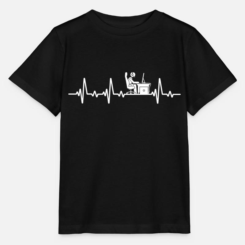 Gamer herzschlag zocker computer PC nerd - Stanley/Stella Kinder T-Shirt MINI CREATOR  - Schwarz
