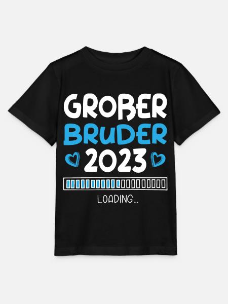 Großer Bruder 2023 Loading Herz - Stanley/Stella Kinder T-Shirt MINI CREATOR - Schwarz