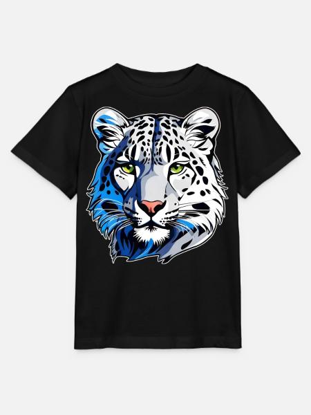 Mystisches Motiv geheimnisvoller Schneeleopard - Stanley/Stella Kinder T-Shirt MINI CREATOR - Schwarz