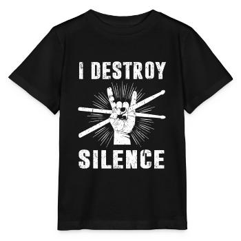 Musique rock rocknroll batterie batterie batteur - T-shirt bio MINI CREATOR Stanley/Stella Enfant - noir - Devant - Mikhail (115cm)