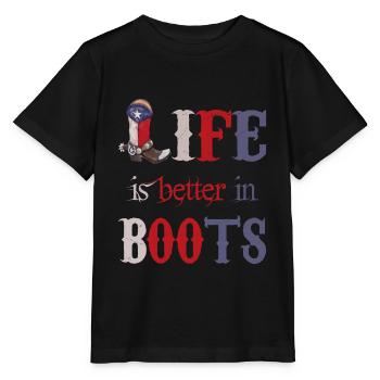 Texas Dallas Cowboy Bottes Wild West Western - T-shirt bio MINI CREATOR Stanley/Stella Enfant - noir - Devant - Mikhail (115cm)