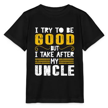 Uncle nephew family funny witty sayings joke - Stanley/Stella MINI CREATOR Kids’ T-Shirt - black - Front - Mikhail (115cm)