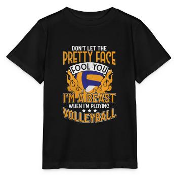 Volleyball Volleyballer - Stanley/Stella Kinder T-Shirt MINI CREATOR  - Schwarz - Vorne - Mikhail (115cm)
