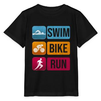Triathlon - Stanley/Stella Kinder T-Shirt MINI CREATOR  - Schwarz - Vorne - Mikhail (115cm)